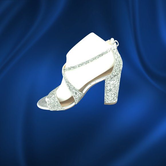 Badgley Mischka Spectacular 4" Glitter Heels 8 - Picture 3 of 4